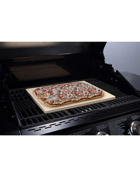 KitchenStar Pizza Stone for Oven and Grill 15x12 inch + Pizza