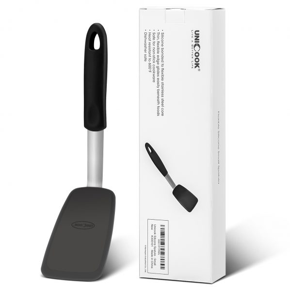 Flexible Silicone Spatula, Omelet Turner, 600F Heat Resistant, Small Size
