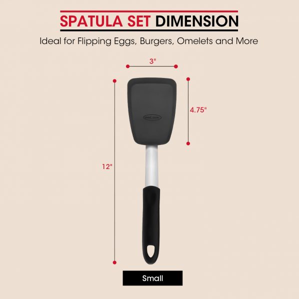 Unicook Flexible Silicone Spatula Turner 2 Pack Small and Large