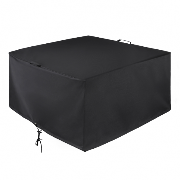 Durable and Water Resistant Patio Fire Pit/Table Cover Square,42-Inch Black 