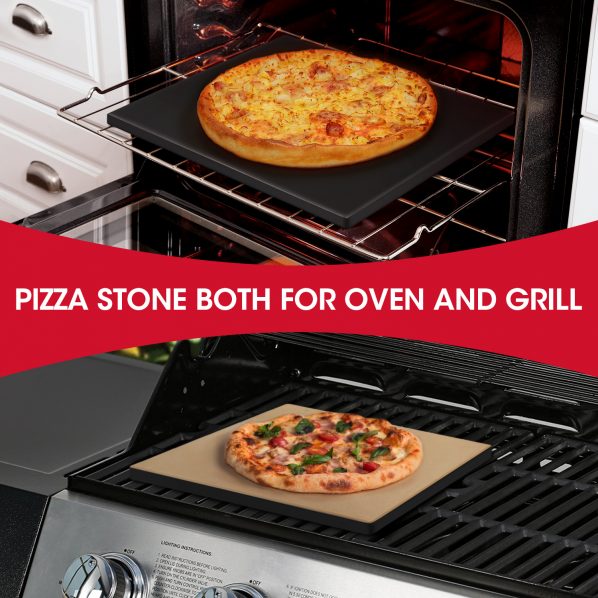 Pizza Stone - Baking Stone for 12 Outdoor Pizza Oven, Grill, Barbecue  Square 12 Pizza Stone 12.4 x 12.6 x 0.6 Baking Pan